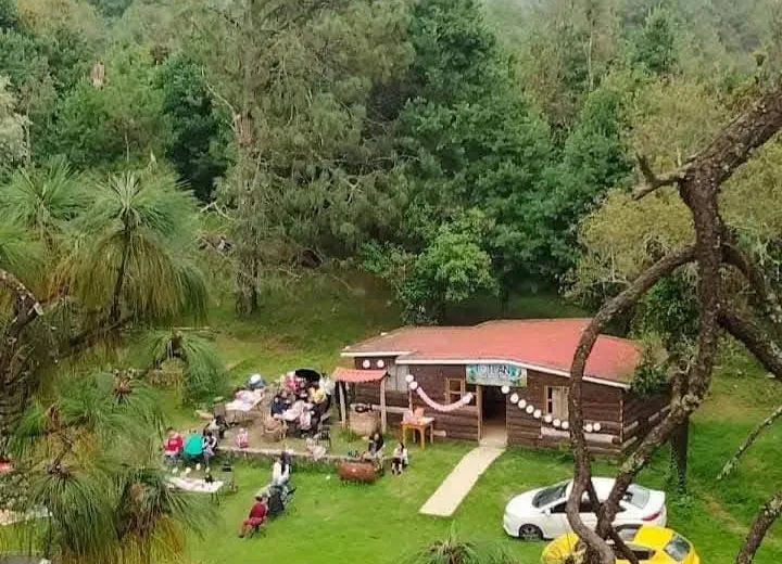 Cabaña y paisaje natural